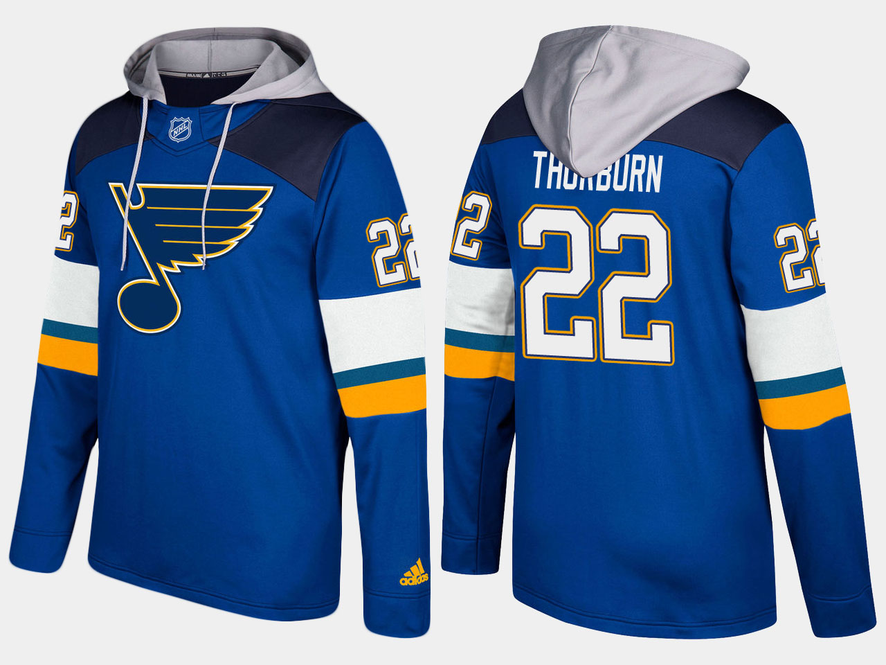 Men NHL St.Louis blues #22 chris thorburn blue hoodie
